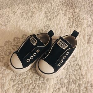 Black and white toddler converse